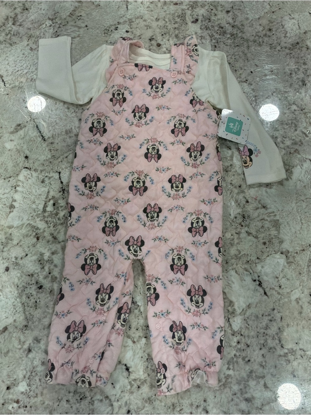 Disney Pink Minnie Mouse Quilted Overalls